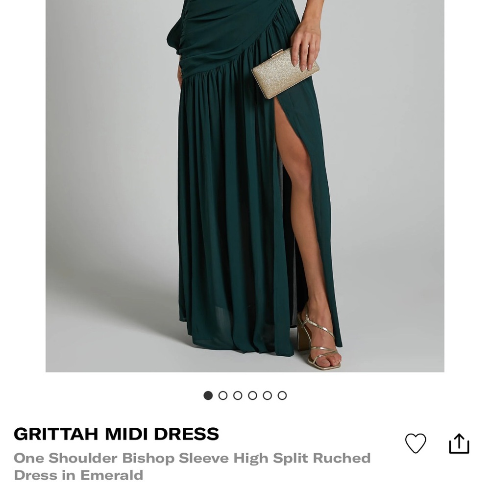 Showpo One Shoulder Dress in Emerald